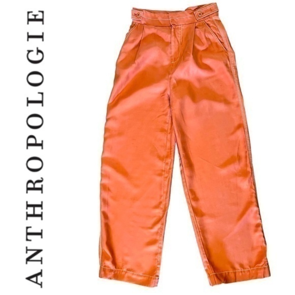 Anthropologie Lyocell Blend Rust Wide Leg Pant